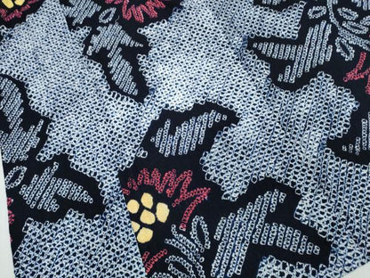 平和屋着物∴夏物　浴衣　有松鳴海絞り　草花文　綿　逸品　CABJ0139ng