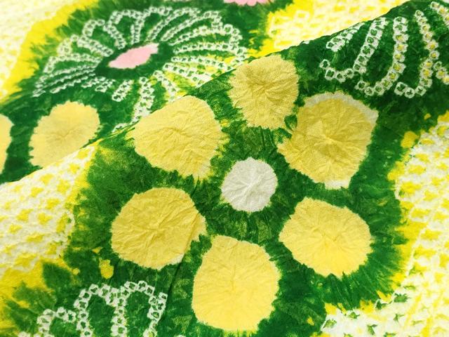 平和屋着物∴夏物　浴衣　有松鳴海絞り　斜線舞花文　綿　逸品　CABJ0148ng