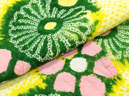 平和屋着物∴夏物　浴衣　有松鳴海絞り　斜線舞花文　綿　逸品　CABJ0148ng