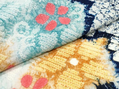 平和屋着物∴夏物　浴衣　有松鳴海絞り　霞舞花文　綿　逸品　CABJ0150ng