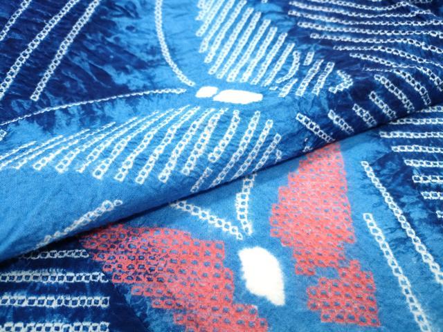 平和屋着物∴夏物　浴衣　有松鳴海絞り　舞蝶文　綿　逸品　CABJ0153ng