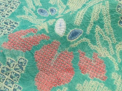 平和屋着物∴夏物　浴衣　有松鳴海絞り　杜若　綿　逸品　CABJ0157ng