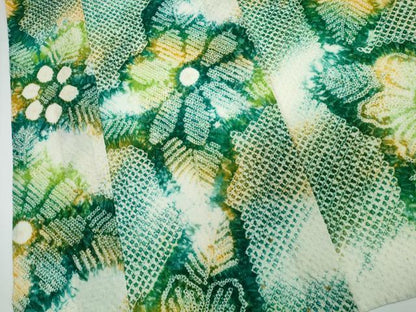 平和屋着物∴夏物　浴衣　有松鳴海絞り　舞花文　綿　逸品　CABJ0158ng