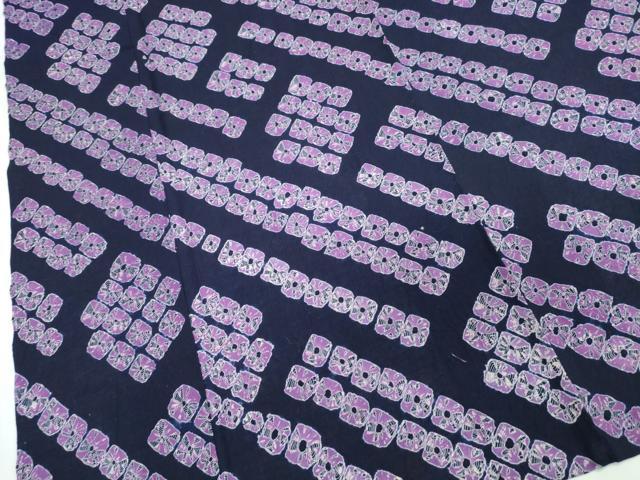 平和屋着物∴夏物　浴衣　有松鳴海絞り　蜘蛛絞り　斜線吉祥文　綿　逸品　CABJ0159ng