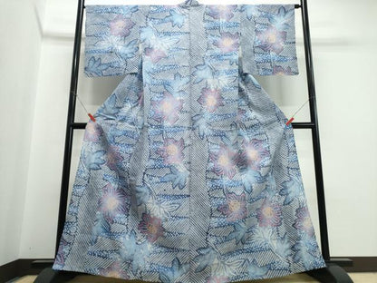 平和屋着物∴夏物　浴衣　有松鳴海絞り　霞舞花文　綿　逸品　CABJ0163ng
