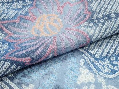 平和屋着物∴夏物　浴衣　有松鳴海絞り　霞舞花文　綿　逸品　CABJ0163ng