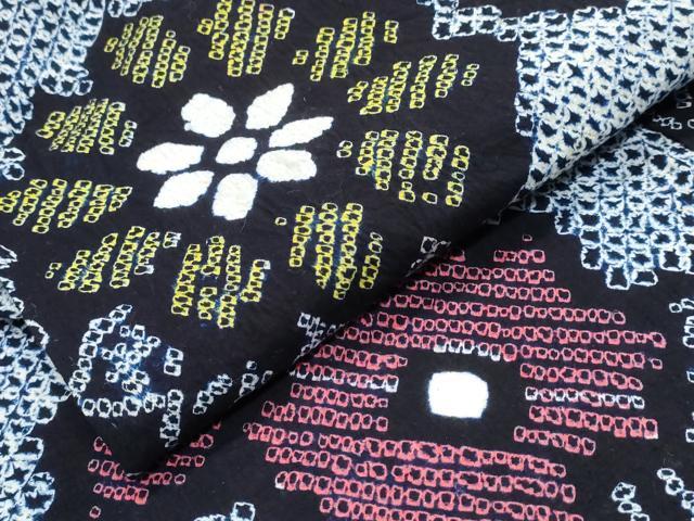 平和屋着物∴夏物　浴衣　有松鳴海絞り　枝花文　綿　逸品　CABJ0165ng