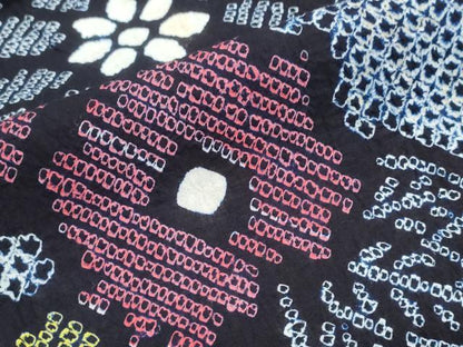 平和屋着物∴夏物　浴衣　有松鳴海絞り　枝花文　綿　逸品　CABJ0165ng