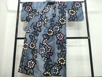 平和屋着物∴夏物　浴衣　有松鳴海絞り　花唐草文　綿　逸品　CABJ0167ng