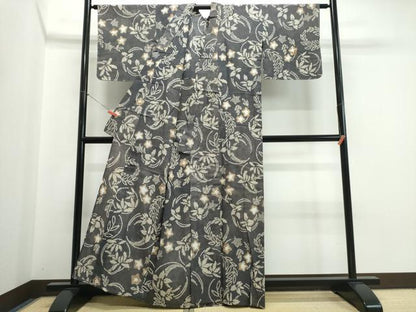 平和屋着物∴夏物　浴衣　有松鳴海絞り　草花丸文　綿　逸品　未使用　CABJ0171ng