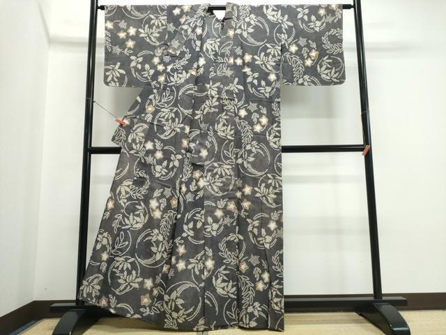 平和屋着物∴夏物　浴衣　有松鳴海絞り　草花丸文　綿　逸品　未使用　CABJ0171ng