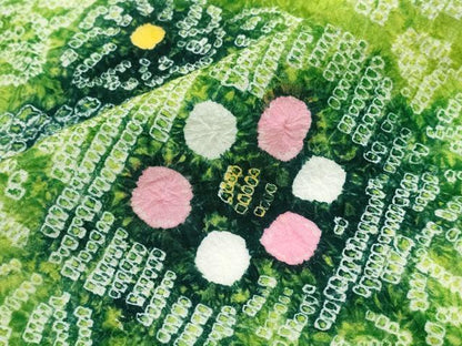 平和屋着物∴夏物　浴衣　有松鳴海絞り　切嵌菊文　綿　逸品　CABJ0173ng