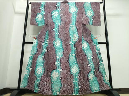 平和屋着物∴夏物　浴衣　有松鳴海絞り　菊文　綿　逸品　CABJ0175ng