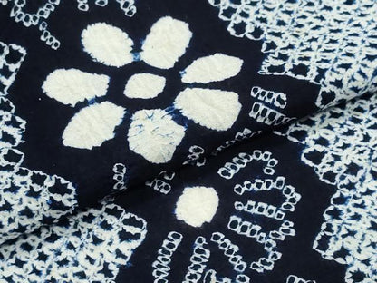 平和屋着物∴夏物　浴衣　有松鳴海絞り　菊唐草間道　綿　逸品　CABJ0176ng
