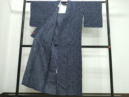 平和屋着物∴夏物　浴衣　有松鳴海絞り　紗綾形文様　綿　逸品　未使用　CABJ0177ng