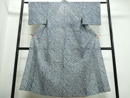 平和屋着物∴夏物　浴衣　有松鳴海絞り　蜘蛛絞り　綿　逸品　CABJ0180ng