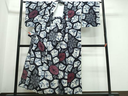 平和屋着物∴夏物　浴衣　有松鳴海絞り　石畳花文　綿　逸品　CABJ0182ng