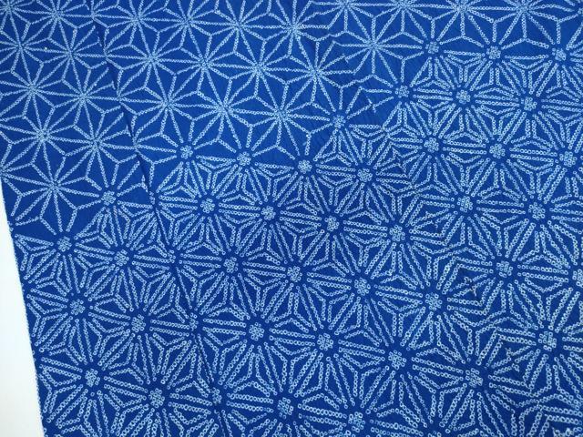 平和屋着物∴夏物　訪問着・浴衣兼用　絵羽浴衣　有松鳴海絞り　麻の葉文様　綿　逸品　CABJ0193ng
