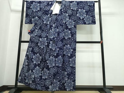 平和屋着物∴夏物　浴衣　有松鳴海絞り　舞花文　綿　逸品　未使用　CABJ0194ng