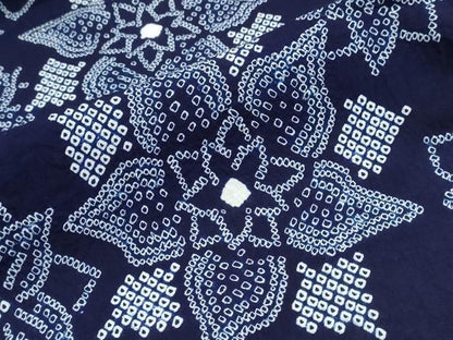 平和屋着物∴夏物　浴衣　有松鳴海絞り　舞花文　綿　逸品　未使用　CABJ0194ng