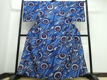 平和屋着物∴夏物　浴衣　有松鳴海絞り　番傘　綿　逸品　CABJ0197ng