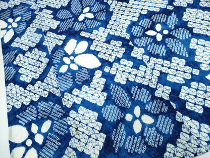 平和屋着物∴夏物　浴衣　有松鳴海絞り　舞花文　綿　逸品　CABJ0200ng