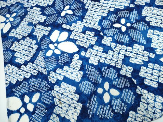 平和屋着物∴夏物　浴衣　有松鳴海絞り　舞花文　綿　逸品　CABJ0200ng