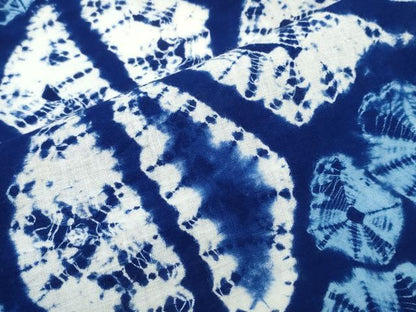 平和屋着物∴夏物　浴衣　有松鳴海絞り　舞葉文　綿　逸品　CABJ0203ng
