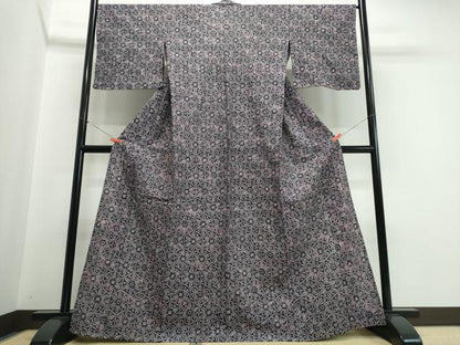 平和屋着物∴夏物　浴衣　有松鳴海絞り　亀甲花文　綿　逸品　CABJ0206ng
