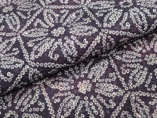 平和屋着物∴夏物　浴衣　有松鳴海絞り　亀甲花文　綿　逸品　CABJ0206ng