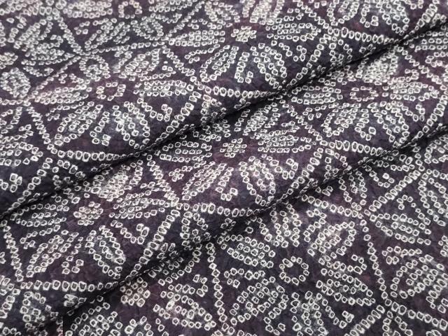 平和屋着物∴夏物　浴衣　有松鳴海絞り　亀甲花文　綿　逸品　CABJ0206ng