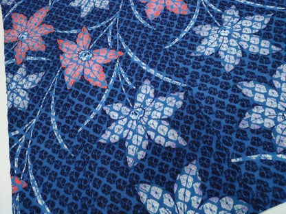 平和屋着物∴夏物　浴衣　有松鳴海絞り　蜘蛛絞り　舞葉文　綿　逸品　CABJ0207ng
