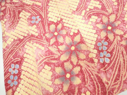 平和屋着物∴夏物　浴衣　有松鳴海絞り　草花文　綿　逸品　CABJ0208ng
