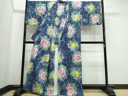 平和屋着物∴夏物　浴衣　有松鳴海絞り　向日葵　綿　逸品　CABJ0209ng