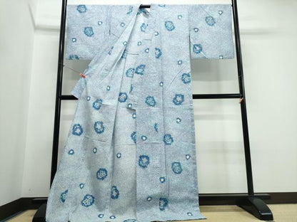 平和屋着物∴夏物　浴衣　有松鳴海絞り　舞草花文　綿　逸品　CABJ0210ng