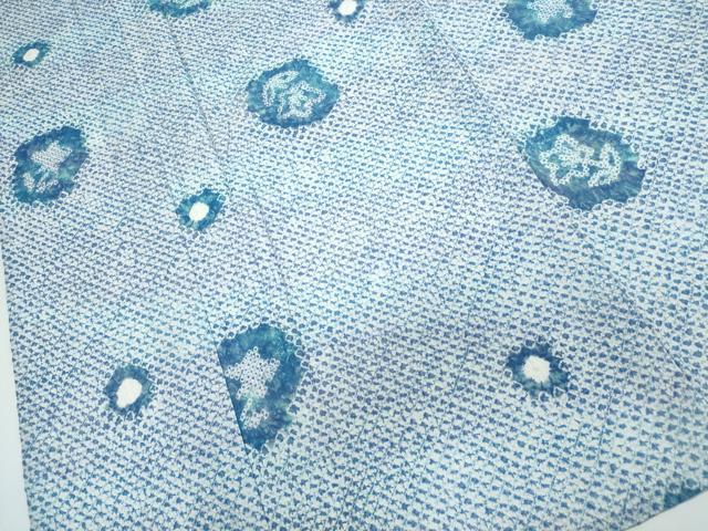 平和屋着物∴夏物　浴衣　有松鳴海絞り　舞草花文　綿　逸品　CABJ0210ng