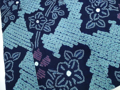 平和屋着物∴夏物　浴衣　有松鳴海絞り　枝花文　綿　逸品　CABJ0212ng