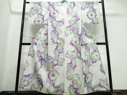 平和屋着物∴夏物　浴衣　有松鳴海絞り　舞花文　綿　逸品　未使用　CABJ0213ng