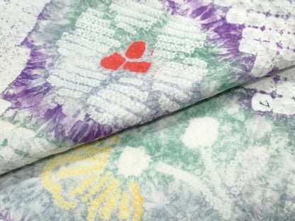 平和屋着物∴夏物　浴衣　有松鳴海絞り　舞花文　綿　逸品　未使用　CABJ0213ng