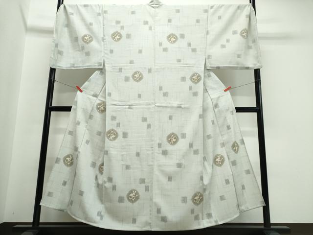 平和屋着物＊夏物　男性　小紋　満月兎　キングサイズ　洗える着物　CABJ0216ng