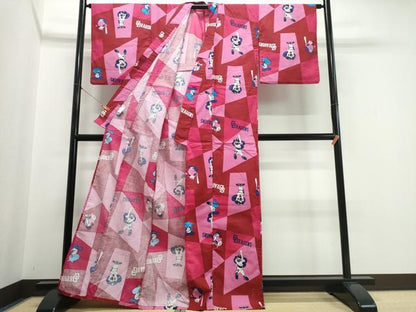 平和屋着物∴夏物　浴衣　野球キャラクター　綿　逸品　CABJ0223ng
