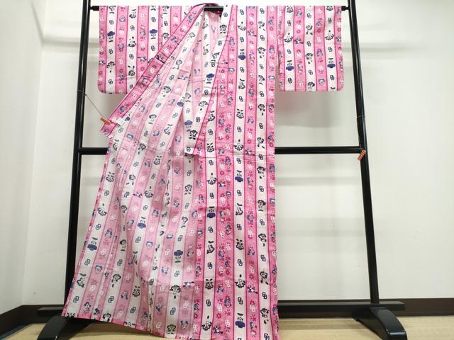 平和屋着物∴夏物　浴衣　野球キャラクター　綿　逸品　CABJ0225ng