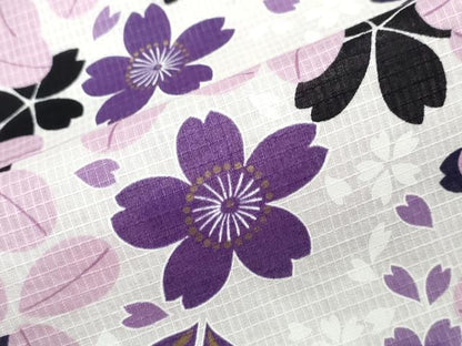 平和屋着物∴夏物　浴衣　綿紅梅　草花桜　金彩　綿　逸品　CABJ0227ng