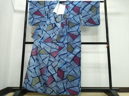 平和屋着物∴夏物　浴衣　有松鳴海絞り　切嵌文　綿　逸品　CABJ0236ng