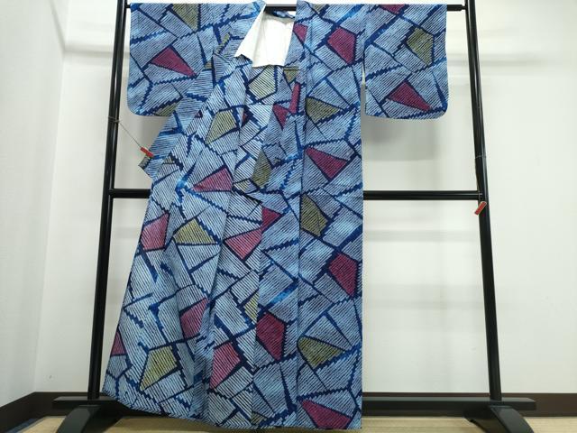 平和屋着物∴夏物　浴衣　有松鳴海絞り　切嵌文　綿　逸品　CABJ0236ng