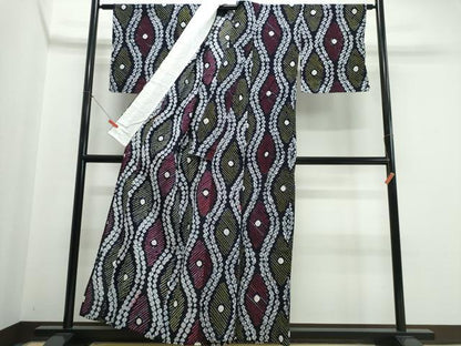 平和屋着物∴夏物　浴衣　有松鳴海絞り　立涌吉祥文　綿　逸品　CABJ0241ng