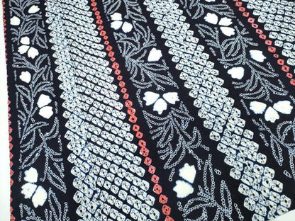 平和屋着物∴夏物　浴衣　有松鳴海絞り　草花間道　綿　逸品　CABJ0251ng