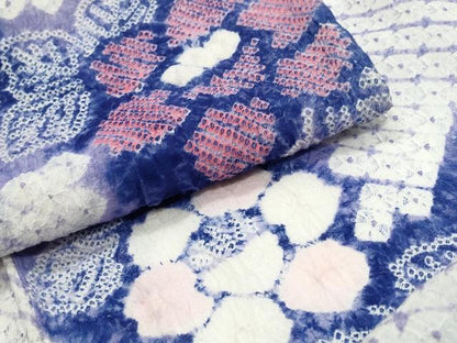 平和屋着物∴夏物　浴衣　有松鳴海絞り　エ霞枝花文　綿　逸品　CABJ0253ng