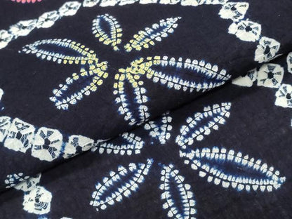 平和屋着物∴夏物　浴衣　有松鳴海絞り　亀甲花文　綿　逸品　CABJ0256ng