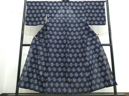 平和屋着物∴夏物　浴衣　有松鳴海絞り　丸文　綿　逸品　CABJ0262ng